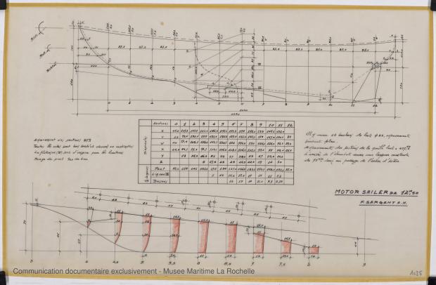 PLAN DE CONSTRUCTION - Circé  Motor sailor 12,50 m (1966)