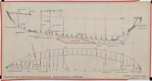 PLAN DE CONSTRUCTION - Circé  Motor sailor 12,50 m (1966)