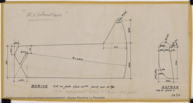 PLAN DE DERIVE/QUILLE - Explorateur peche promenade 5,76 m (1966)