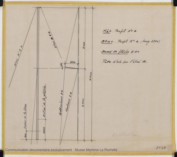 PLAN DE VOILURE/GREEMENT - Explorateur peche promenade 5,76 m (1966)