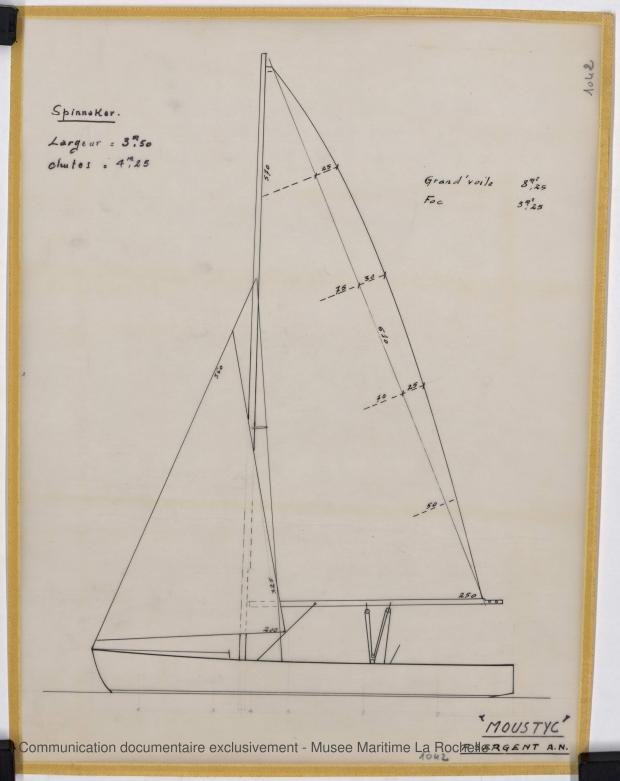 PLAN DE VOILURE/GREEMENT - Moustyc, dériveur 4,50 m (1966)