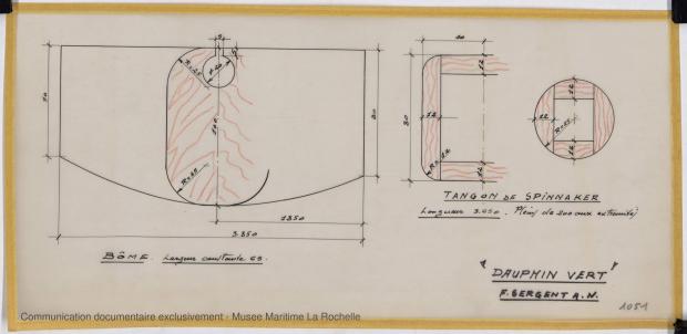 PLAN DE VOILURE/GREEMENT - Dauphin vert  10,00 m (1966)