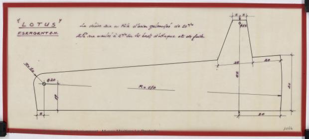 PLAN DE DERIVE/QUILLE - Lotus  7,50 m  (1966)