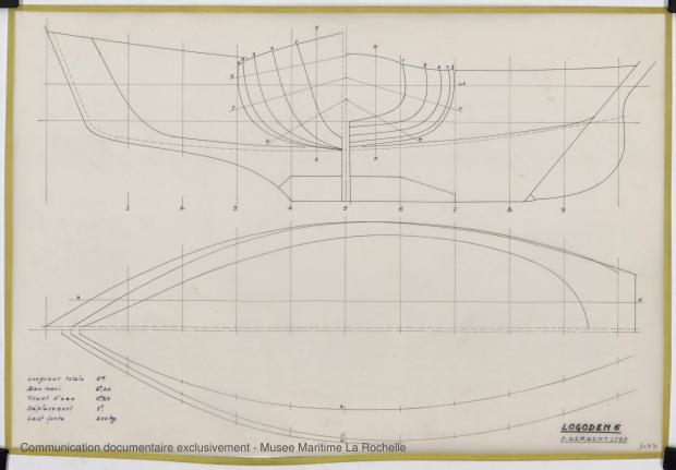 PLAN DE COQUE - Logoden VI  sloop de 6 m (1967)