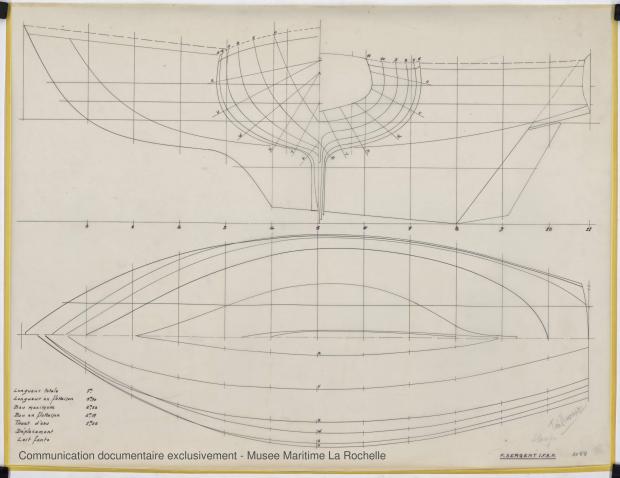 PLAN DE COQUE - Taillevent  Sloop 6,50 m (1967)