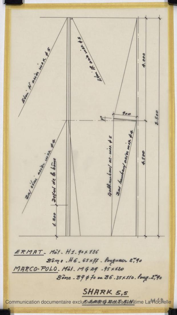 PLAN DE VOILURE/GREEMENT - Shark (minishark) & Squale  9 m (1967)