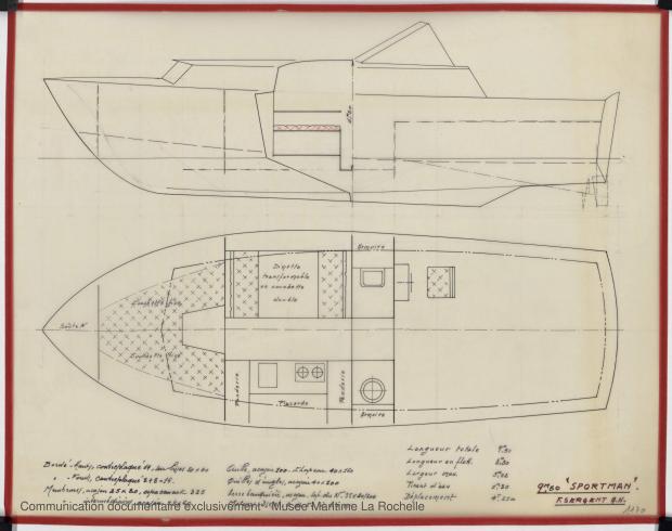 PLAN D&#039;AMENAGEMENT  - Fisherman 9,50 Vedette (1969)