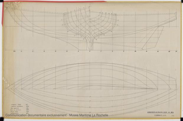 PLAN DE COQUE - Cruiser Haute mer 12 m (1969)