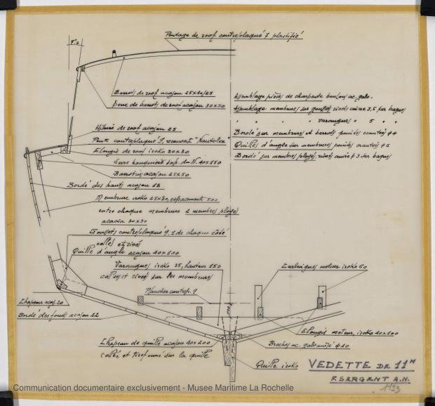 PLAN DE CONSTRUCTION - Vedette 11m (1969)