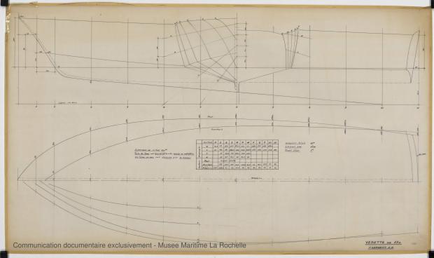 PLAN DE COQUE - Vedette 11m (1969)