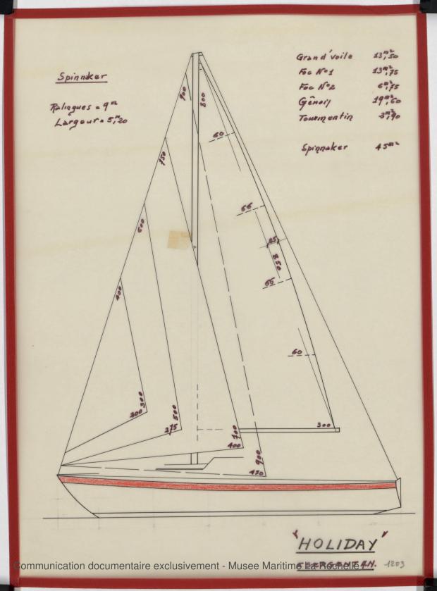 PLAN DE VOILURE/GREEMENT - Holyday 7,50 m (1969)