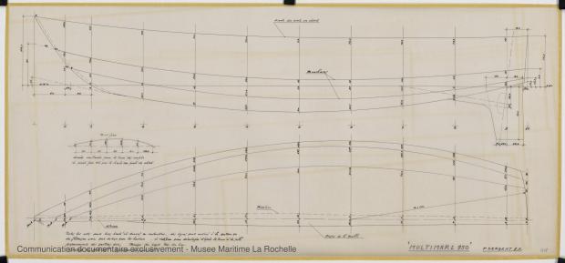 PLAN DE COQUE - Pegasus, Aramis, Multimar. 9,50 m (1970)