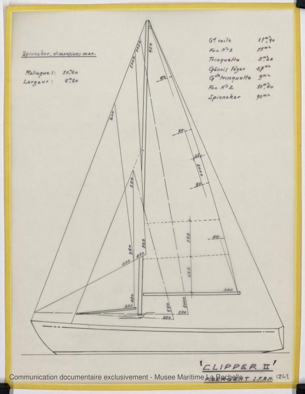 PLAN DE VOILURE/GREEMENT - Clipper II 9 m (1970)