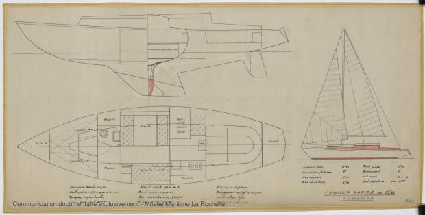 PLAN D&#039;AMENAGEMENT  - Agami II Cruiser rapide 10,65 m (1970)