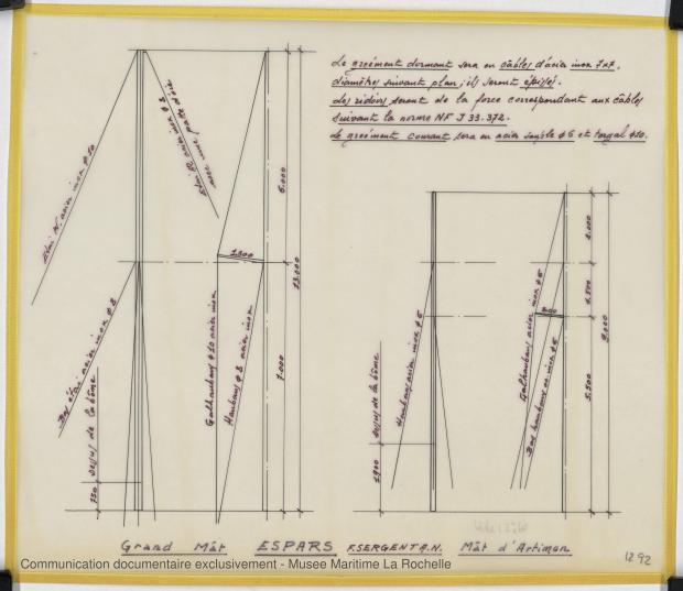 PLAN DE VOILURE/GREEMENT - Ketch 12,50 m Acier (1971)