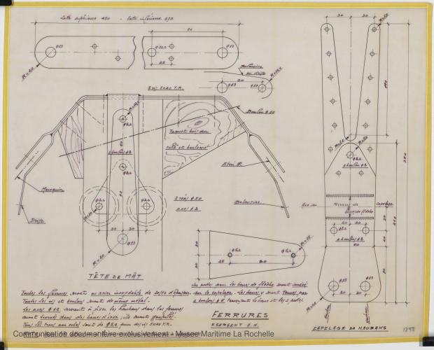 PLAN DE VOILURE/GREEMENT - Ketch 12,50 m Acier (1971)