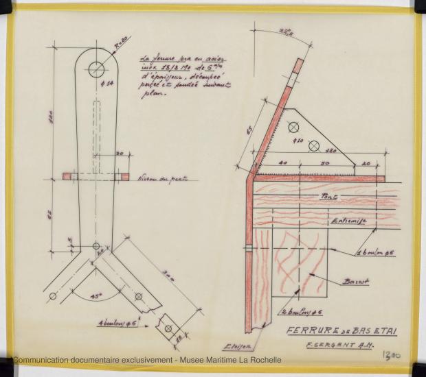 PLAN DE VOILURE/GREEMENT - Ketch 12,50 m Acier (1971)