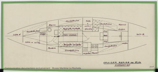 PLAN D&#039;AMENAGEMENT  - Cristabel III Cruiser rapide 12,50 M (1971)