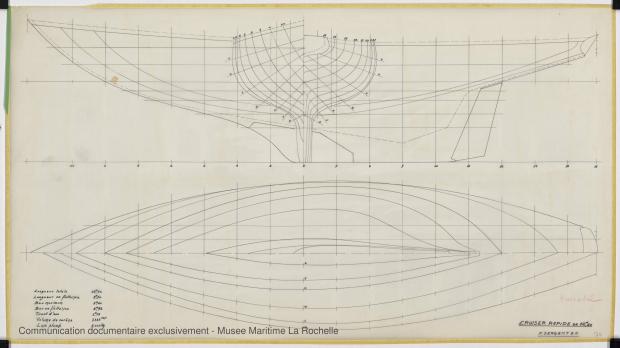 PLAN DE COQUE - Cristabel III Cruiser rapide 12,50 M (1971)