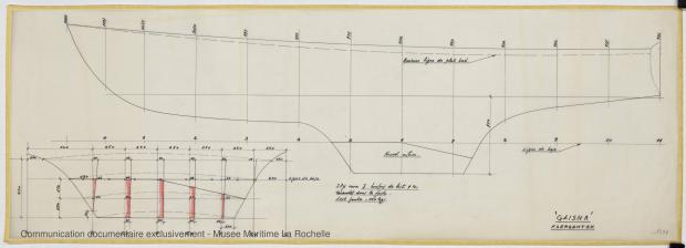 PLAN DE DERIVE/QUILLE - Geisha 5,75 m (1972)