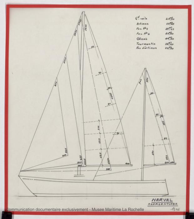 PLAN DE VOILURE/GREEMENT - Narval 11,75 M (1972)