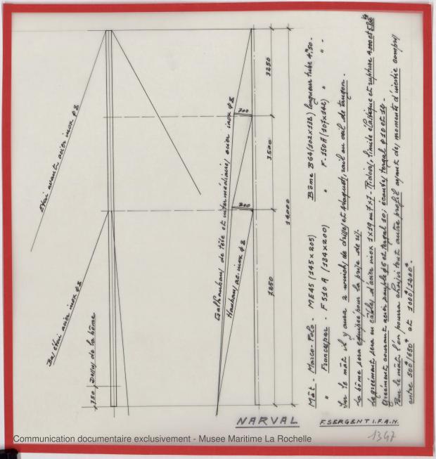 PLAN DE VOILURE/GREEMENT - Narval 11,75 M (1972)