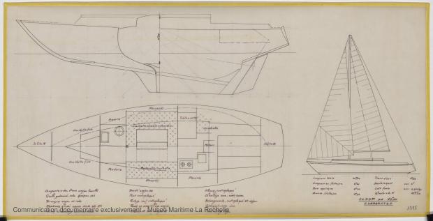 PLAN GENERAL - Locrido, Comores (amateurs) Sloop 10,50 m (1973)