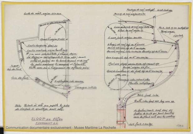 PLAN DE CONSTRUCTION - Locrido, Comores (amateurs) Sloop 10,50 m (1973)