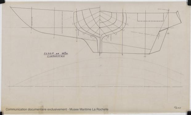 PLAN DE COQUE - Locrido, Comores (amateurs) Sloop 10,50 m (1973)