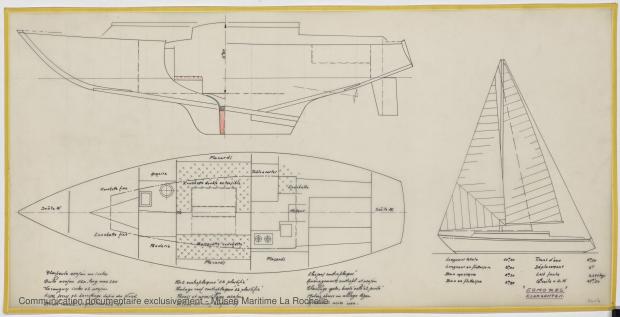 PLAN GENERAL - Locrido, Comores (amateurs) Sloop 10,50 m (1973)