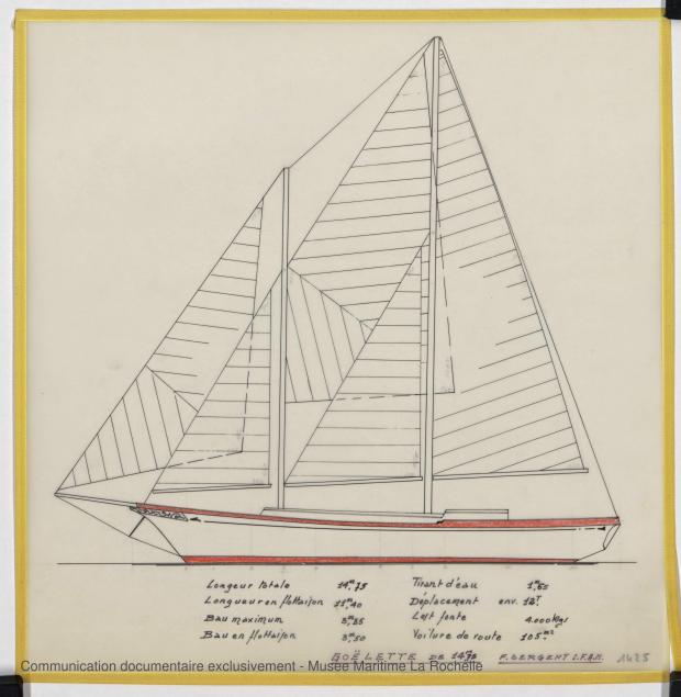 PLAN GENERAL - Goelette 14,75 m (1974)