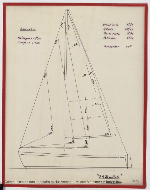 PLAN DE VOILURE/GREEMENT - Sablais, 6,40 m (1975)