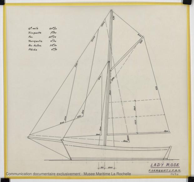 PLAN DE VOILURE/GREEMENT - Lady Rose, 9 m (1975)