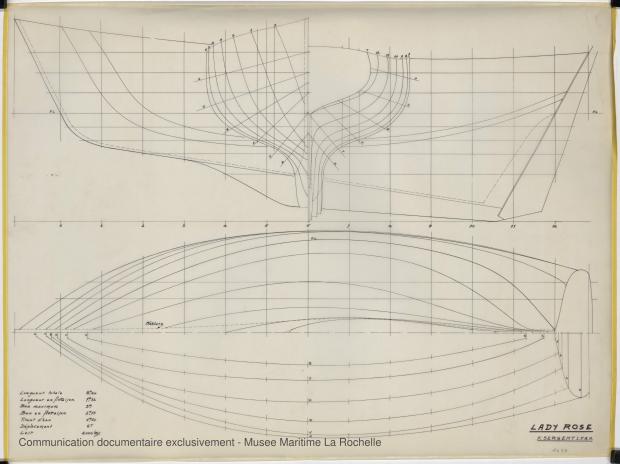 PLAN DE COQUE - Lady Rose, 9 m (1975)