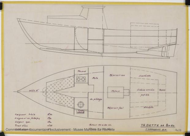 PLAN D&#039;AMENAGEMENT - Vedette 8,60 m (1975)