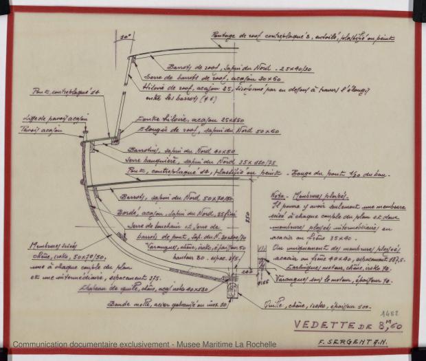 PLAN DE CONSTRUCTION - Vedette 8,60 m (1975)