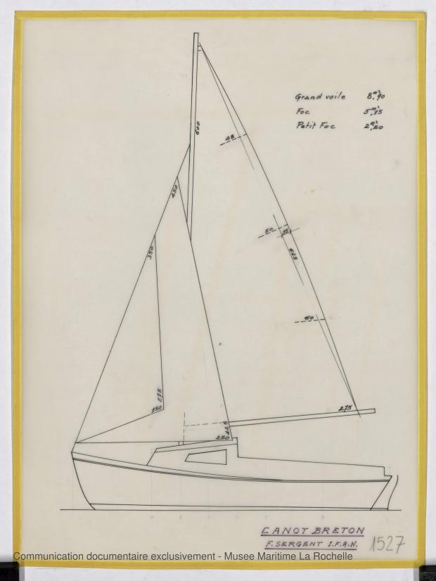 PLAN DE VOILURE/GREEMENT - Canot breton 6,25 m (1975)