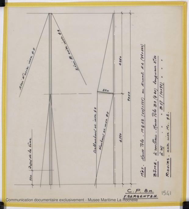 PLAN DE VOILURE/GREEMENT - Otarie  8,00 m (1976)