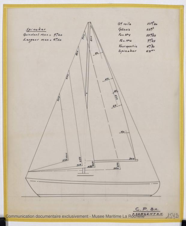 PLAN DE VOILURE/GREEMENT - Otarie  8,00 m (1976)