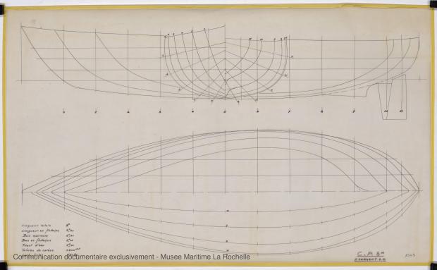 PLAN DE COQUE - Otarie  8,00 m (1976)