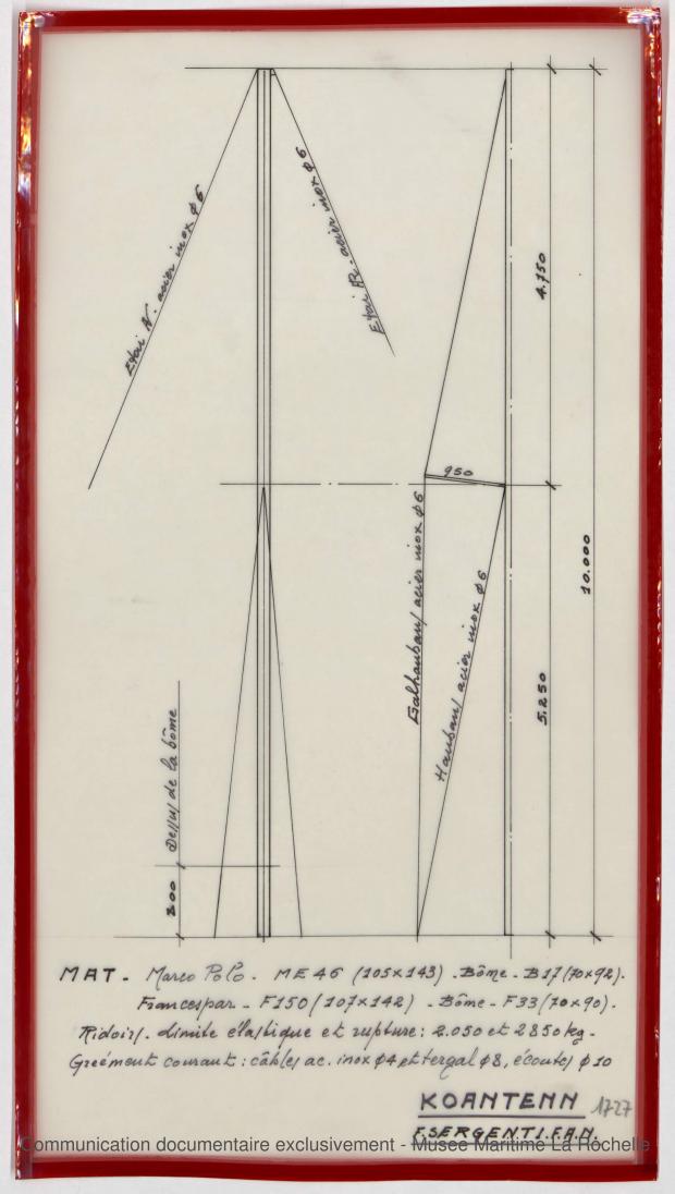 PLAN DE VOILURE/GREEMENT - Koantenn, Chaloupe 8.25 m (1978)