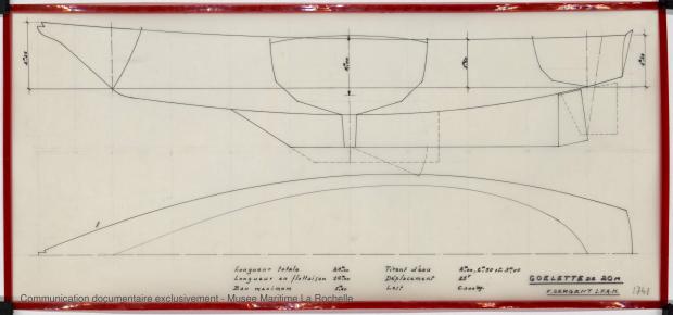 PLAN DE COQUE - Goelette de 20 m (Etude) (1978)