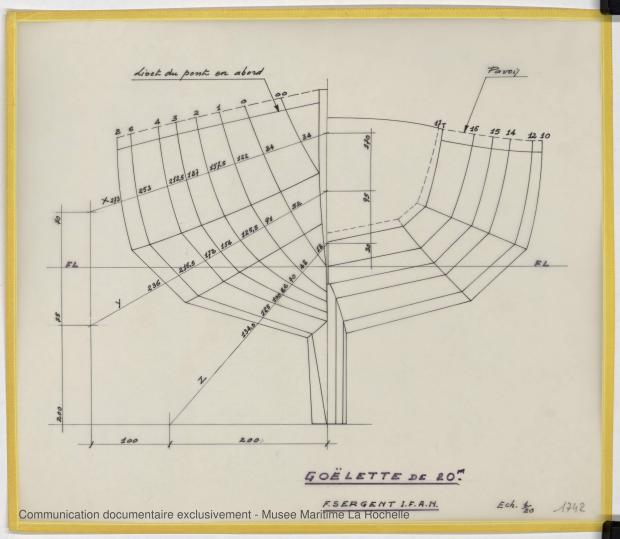 PLAN DE COQUE - Goelette de 20 m (Etude) (1978)