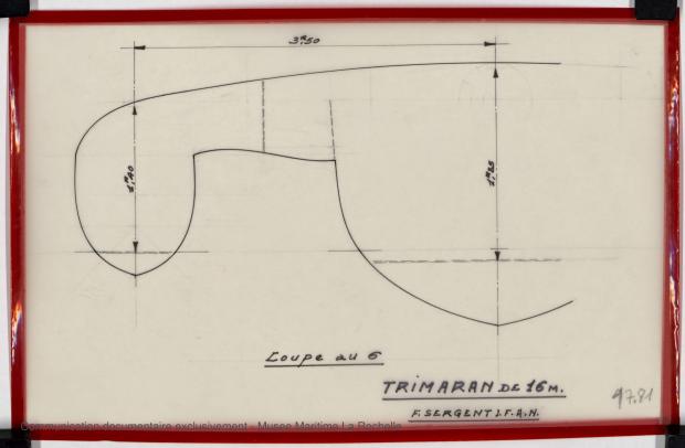 PLAN DE COQUE - TRIMARAN 16 M (1979)