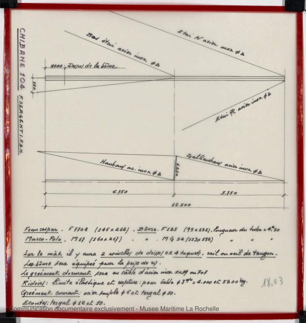 PLAN DE VOILURE/GREEMENT - CHIBANE  (1979)