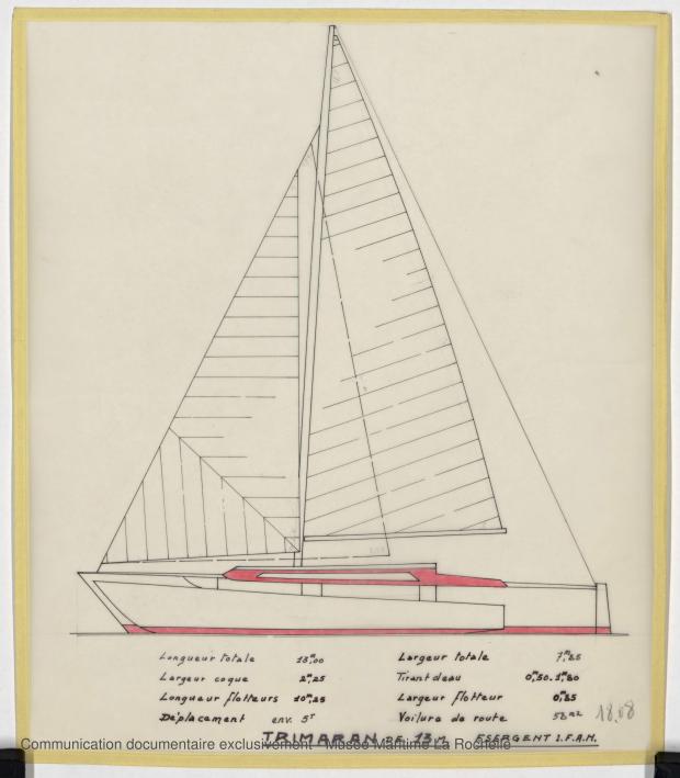 PLAN GENERAL - TRIMARAN 13 M (1979)