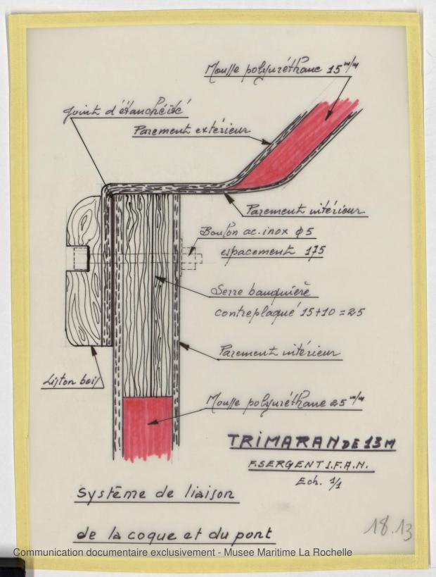 PLAN DE CONSTRUCTION - TRIMARAN 13 M (1979)