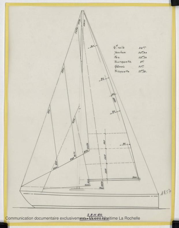 PLAN DE VOILURE/GREEMENT - WINDJAMMER II  San 40   (1980)