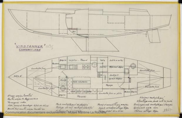 PLAN D&#039;AMENAGEMENT  - WINDJAMMER  12,20 M (1962)