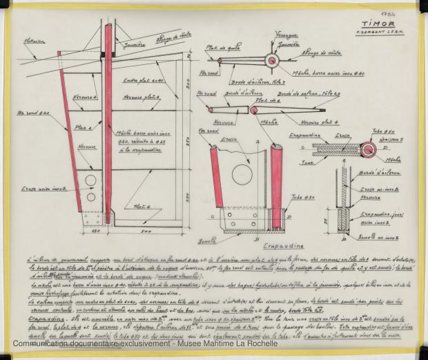 PLAN D&#039;APPAREIL A GOUVERNER - TIMOR DERIVEUR LESTE 11,75 M (1981)